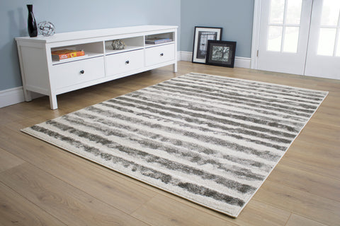 Focus 8911_9343 Grey Marker Stripes Area Rug by Kalora Interiors