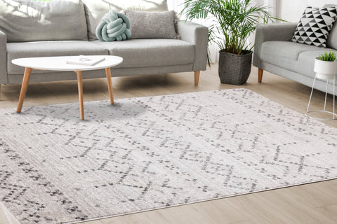 Focus Grey White Banded Global Inspired Rug by Kalora Interiors