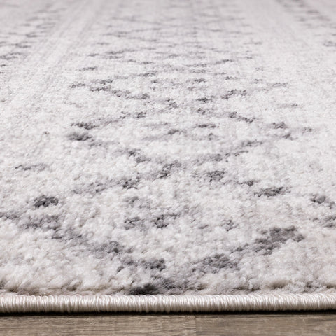 Focus Grey White Banded Global Inspired Rug by Kalora Interiors