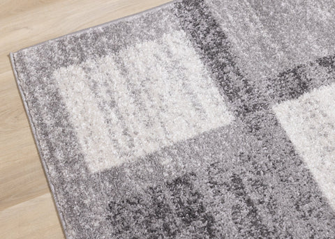 Focus Grey White Squares Rug by Kalora Interiors