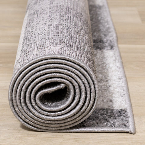 Focus Grey White Squares Rug by Kalora Interiors