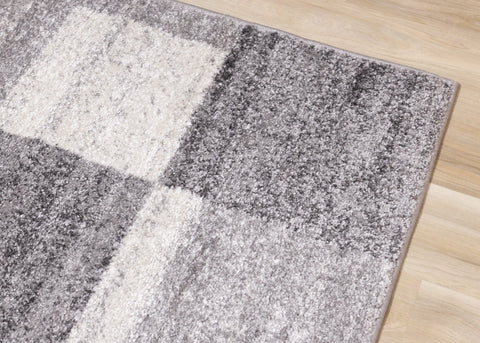 Focus Grey White Squares Rug by Kalora Interiors