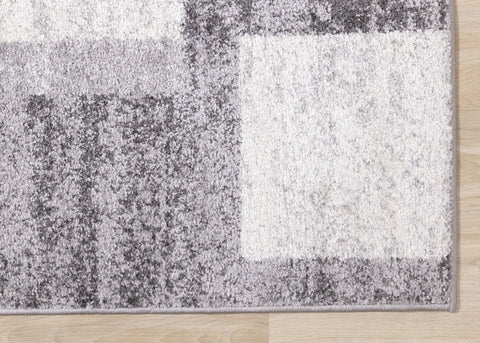 Focus Grey White Squares Rug by Kalora Interiors