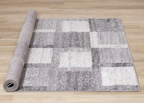 Focus Grey White Squares Rug by Kalora Interiors