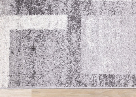Focus Grey White Squares Rug by Kalora Interiors