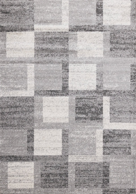 Focus Grey White Squares Rug by Kalora Interiors