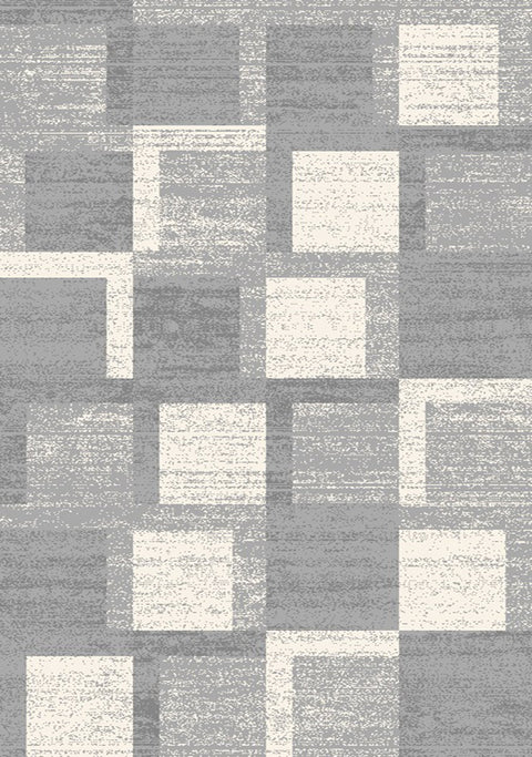 Focus D457_9636 Grey White Squares Rug By Kalora Interiors