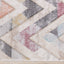 Folio Cream Grey Blue Pink Yellow Distressed Carved Chevron Rug by Kalora Interiors