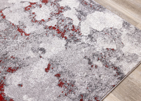 Freemont Grey/Red Abstract Expression Rug by Kalora Interiors