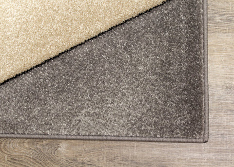 Freemont Grey Beige Brown Triangles Rug by Kalora Interiors