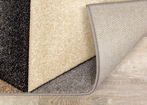 Freemont Grey Beige Brown Triangles Rug by Kalora Interiors