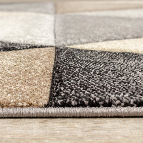 Freemont Grey Beige Brown Triangles Rug by Kalora Interiors