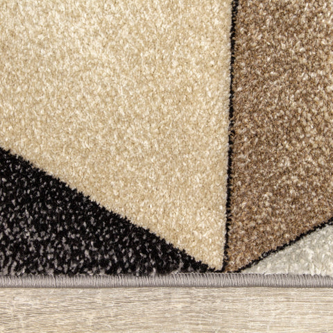 Freemont Grey Beige Brown Triangles Rug by Kalora Interiors