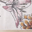 Fresco Blue Yellow Orange Pink Floral Print Rug by Kalora Interiors