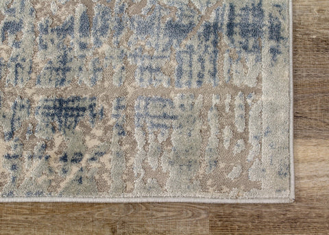 Harmony Grey Blue Crosshatching Rug by Kalora Interiors