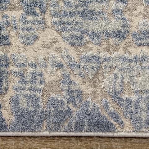 Harmony Grey Blue Crosshatching Rug by Kalora Interiors