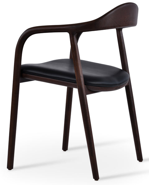 INFINITY ARM DINING CHAIR PPM FR BLACK 902 ASH WOOD WALNUT FINISH