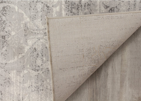 Intrigue 12173_910 Grey Cream Distressed Damask Area Rug by Kalora Interiors