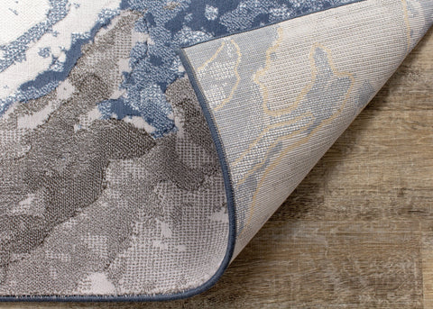 Intrigue Beige/Blue/Cream Rushing Water Rug by Kalora Interiors