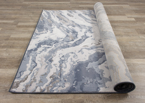 Intrigue Beige/Blue/Cream Rushing Water Rug by Kalora Interiors