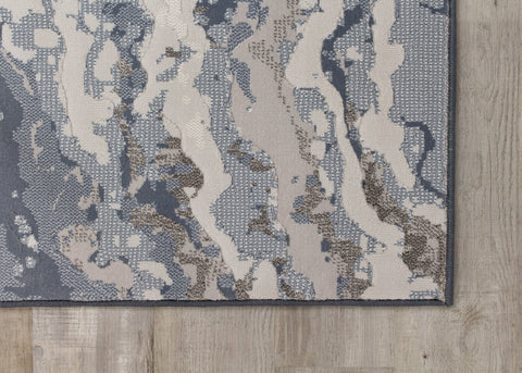 Intrigue Beige/Blue/Cream Rushing Water Rug by Kalora Interiors