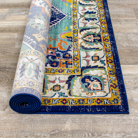 Jasper 9381_81 Grey Orange Colourful Traditional Oriental Style Area Rug by Novelle Home