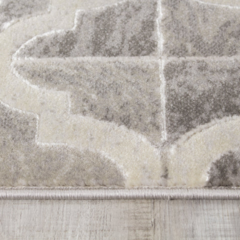 Juneau 4608_67 Grey White Ogee Pattern Area Rug by Novelle Home