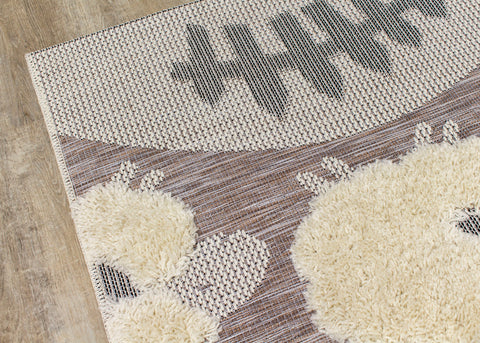 Kalora Kids 9643_T519 Cream Brown Sheep Rug By Kalora Interiors