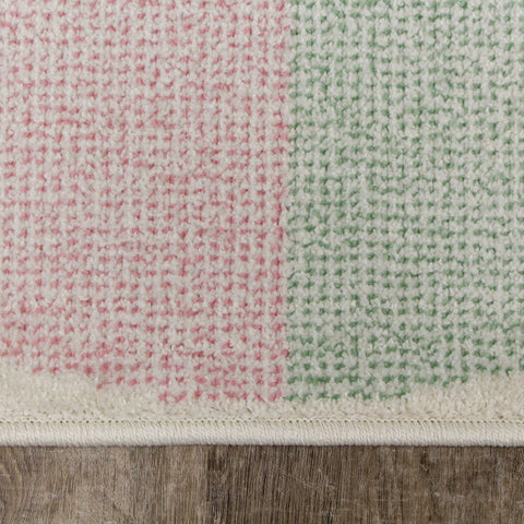 Kids Cream Green Yellow Circles Area Rug by Kalora Interiors