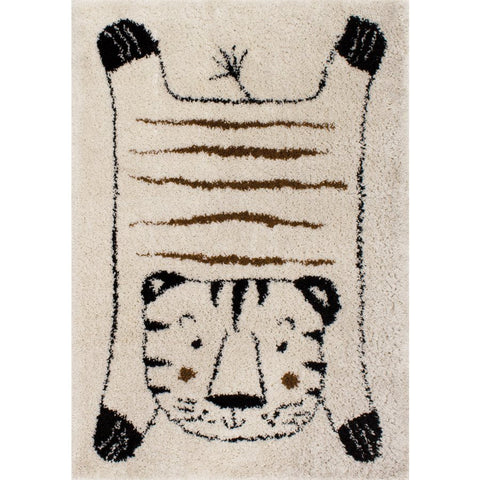 Kalora Kids 9708_X615 Laying Tiger Shag Area Rug by Novelle Home