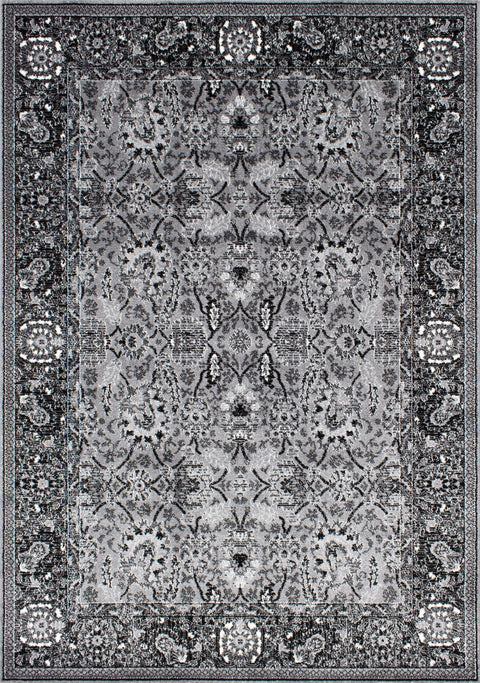 Kyla 11460_190 Grey Black Oriental Pattern Area Rug by Novelle Home