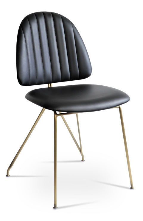 LANGHAM DINING CHAIR PPM S BLACK 502 40 SEAT BRASS GOLD FRAME 2