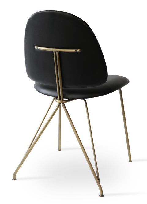 LANGHAM DINING CHAIR PPM S BLACK 502 40 SEAT BRASS GOLD FRAME 4