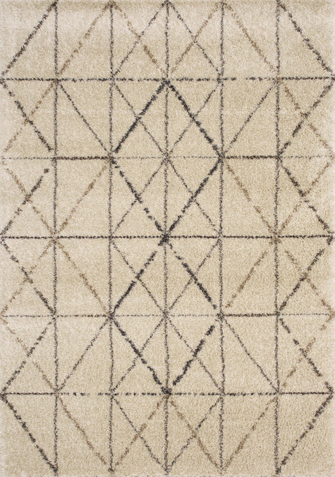 Lane 374_100 Cream Grey Geometric Luxury Rug By Kalora Interiors