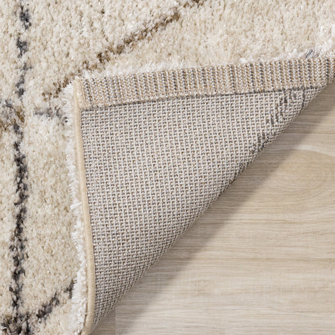 Lane Cream Grey Geometric Luxury Rug by Kalora Interiors