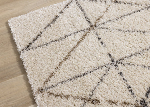 Lane Cream Grey Geometric Luxury Rug by Kalora Interiors