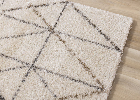 Lane Cream Grey Geometric Luxury Rug by Kalora Interiors