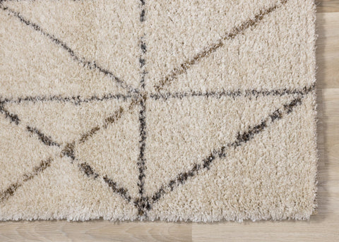 Lane Cream Grey Geometric Luxury Rug by Kalora Interiors