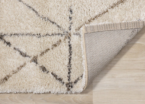 Lane Cream Grey Geometric Luxury Rug by Kalora Interiors