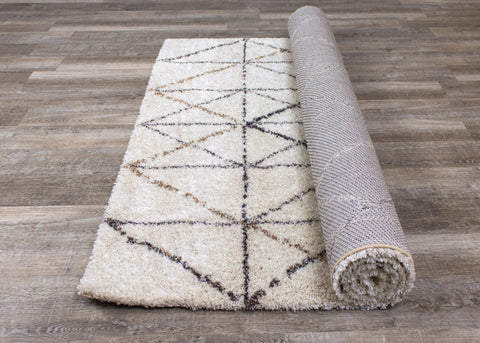 Lane 374_100 Cream Grey Geometric Luxury Rug By Kalora Interiors