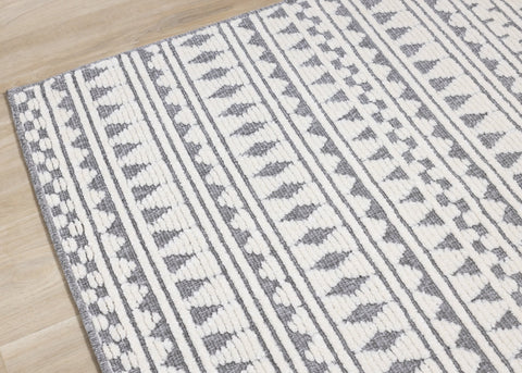 Lawson Cream Grey Southwest Inspired Machine Washable Foldable Rug by Kalora Interiors