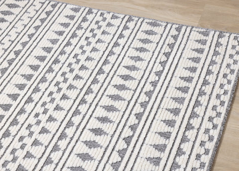 Lawson Cream Grey Southwest Inspired Machine Washable Foldable Rug by Kalora Interiors