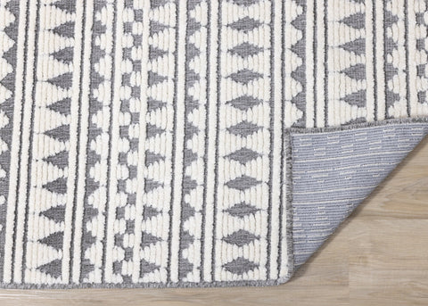 Lawson Cream Grey Southwest Inspired Machine Washable Foldable Rug by Kalora Interiors