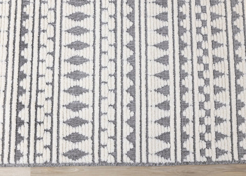 Lawson Cream Grey Southwest Inspired Machine Washable Foldable Rug by Kalora Interiors