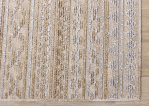 Lawson Beige Grey Cream Tribal Machine Washable Rug by Kalora Interiors