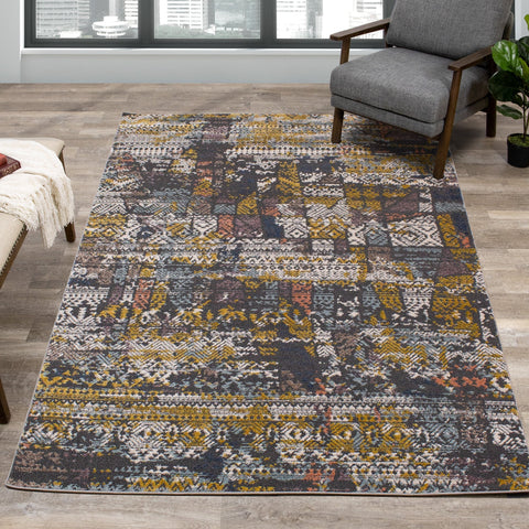 Lyric Distressed Abstract Design Rug by Kalora Interiors