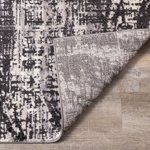 Lyric Grey White Distressed Curvy Rug by Kalora Interiors