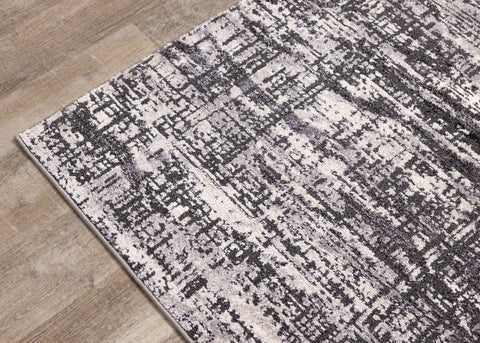 Lyric Grey White Distressed Curvy Rug by Kalora Interiors