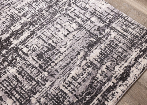 Lyric Grey White Distressed Curvy Rug by Kalora Interiors