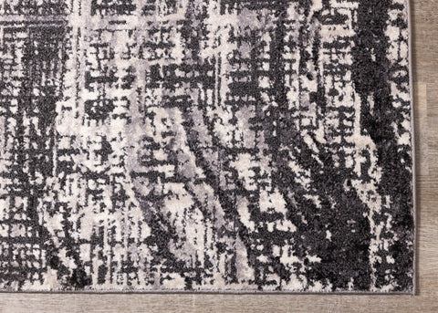 Lyric Grey White Distressed Curvy Rug by Kalora Interiors